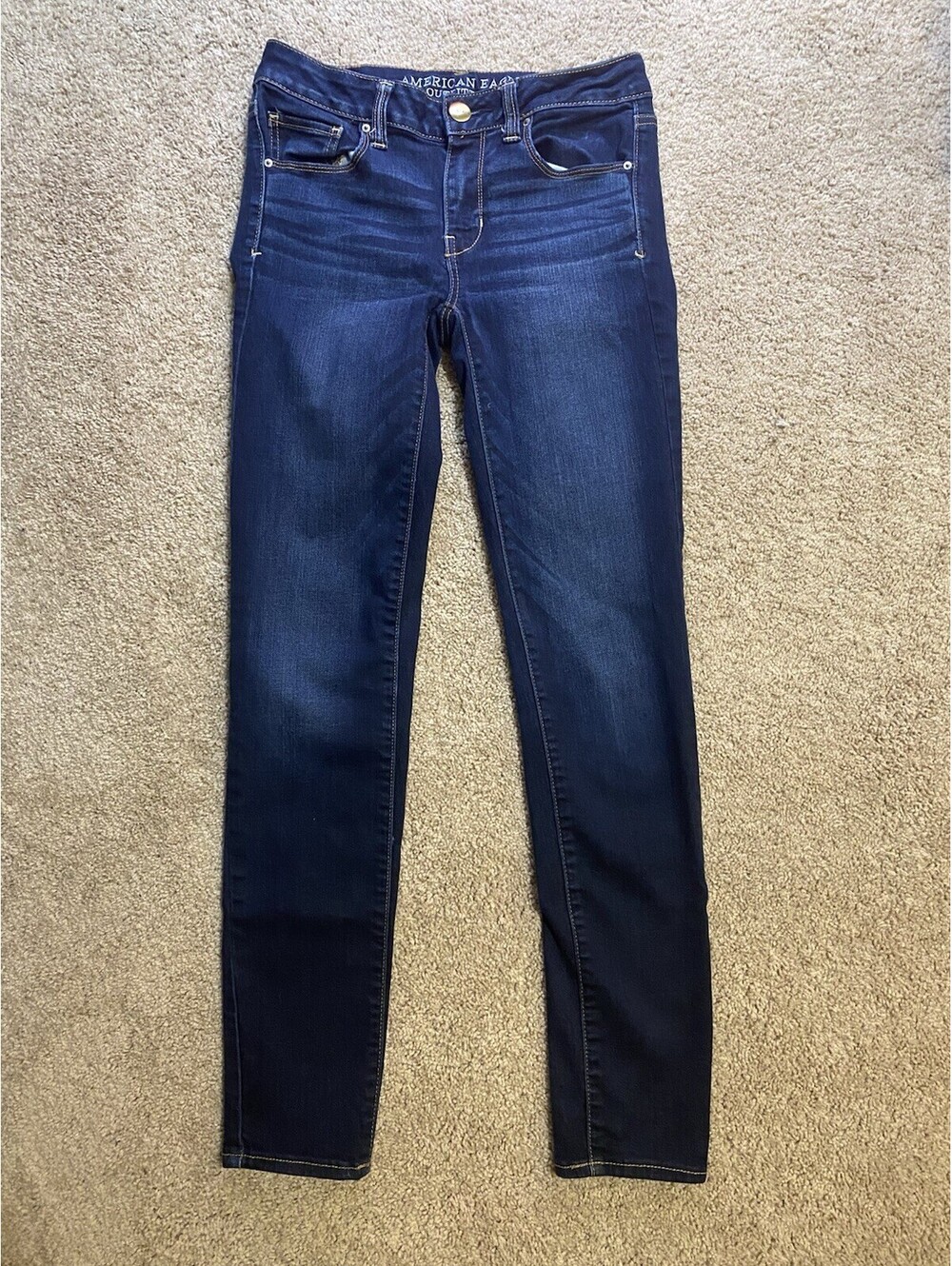 American Eagle Women's Size 4 Skinny Fit Super Stretch Denim Blue Jeans